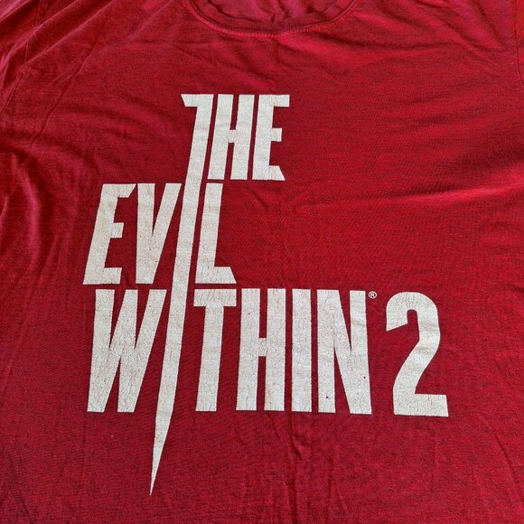 *NO SIZE TAG* Bethesda The Evil Within 2 Video Game Promotional T-shirt Horror - Picture 2 of 7